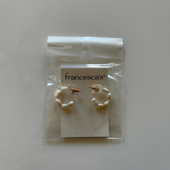 Francesca’s Nadia Freshwater Pearl mini Hoops - Picture 2 of 3